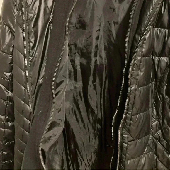 French Connectin Men’s Coat attached Hooded Zip in bibby shell black Sz. Large - Picture 7 of 8